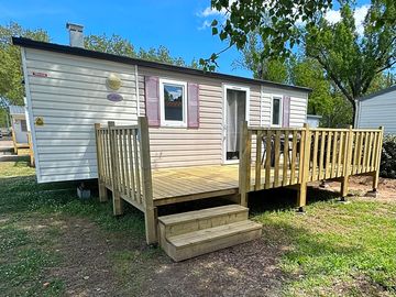 Cabin exterior with decking
