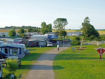 Spacious pitches with electricity and water connections