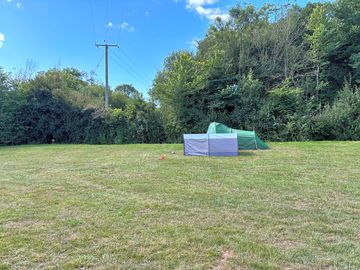 Camping in the sunshine.