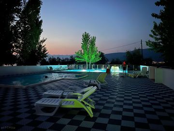 Swimming pools by night