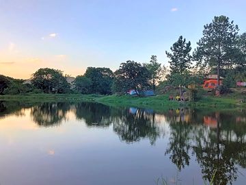 Pitches with lake view