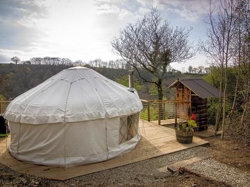 Derwen yurt with eco-toilet and shower