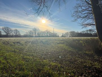 Camping field on a Winters day