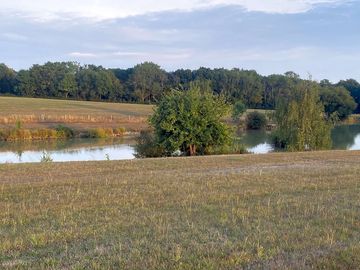 Looking across the lake from the camping pitches