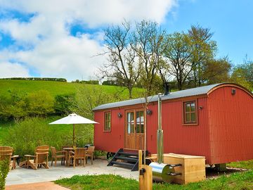 Shepherd's hut in a rural setting