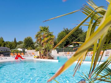 Heated pool and slides