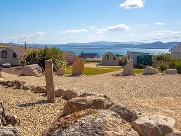 Ocean view from Arranmore Glamping Lodges