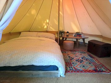 Interior complete with feather bed