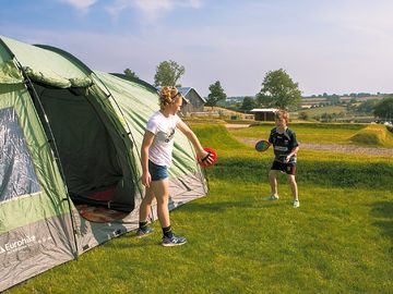Grass pitch with electric hookup