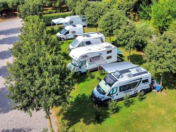 Aerial view of the touring pitches