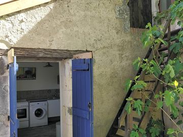 Entrance to the well-equipped camp kitchen