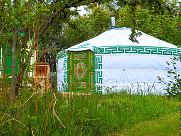 The traditional Mongolian yurt in its peaceful hidden spot