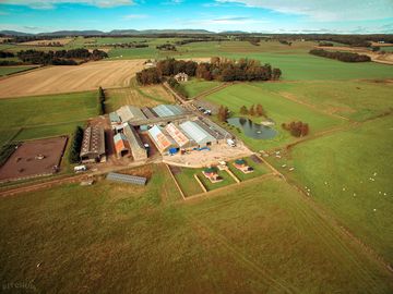 Aerial view of the farm