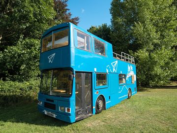 Sleep on a converted double decker bus