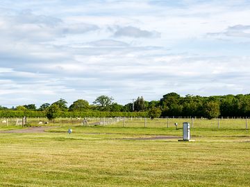 Looking across the site