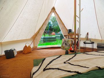 View from inside the tent