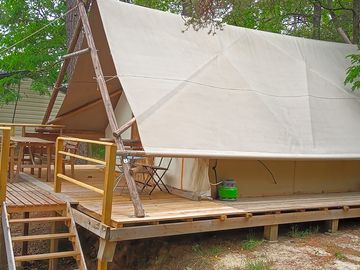 Exterior of the safari tent