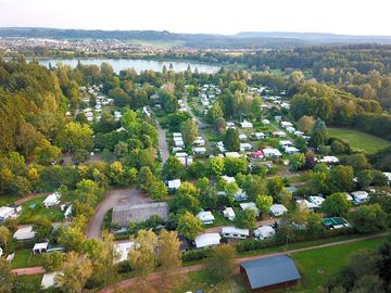 Aerial view of the campsite