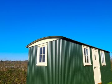 View towards bedroom end of shepherds hut