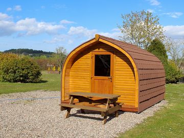 Camping pod on a sunny day