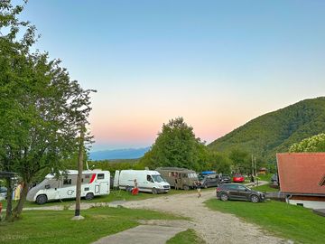 Sunset over the site