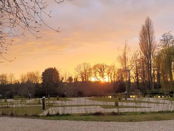Touring pitches at sunset