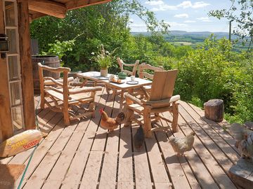 Deck with a view of the Black Mountains and the Brecon Beacons