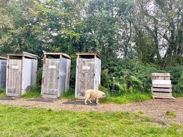 Camping toilets and hand wash area