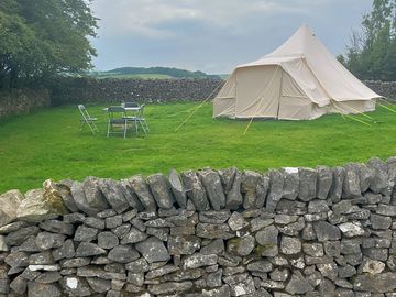 Bell tent in enclosed croft