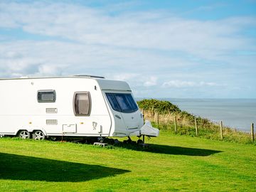 Electric grass touring caravan pitch