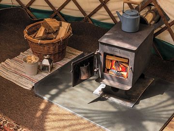 A wood burning stove in Little Links.