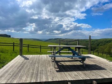 Deck with picnic bench