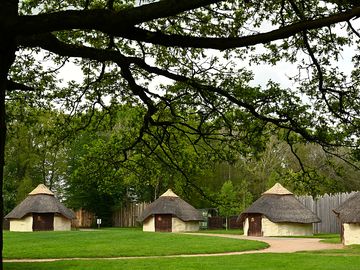 View of the traditional roundhouses