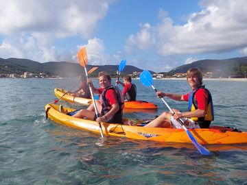 Kayaking off the beach
