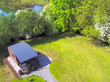 Aerial view of the pod within the paddock