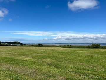 Neatly mown camping field