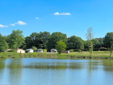 View of the lake and site