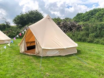 Exterior of unfurnished bell tent