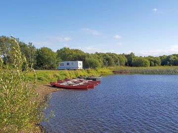 Canoes for hire overlooking the hardstand pitches