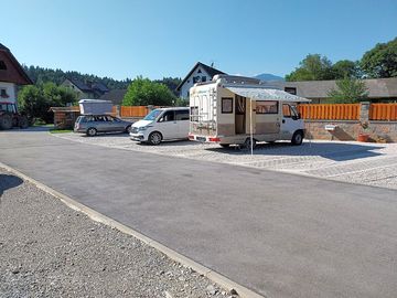 Touring pitches next to tarmac