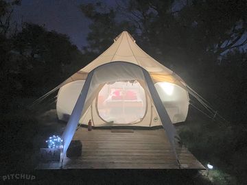 The romance of lanterns and fairy lights after dark.