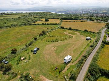 Aerial shot of the camping meadow