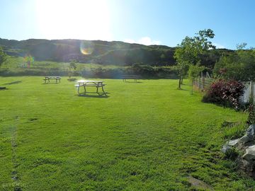 The main campsite along with picnic tables