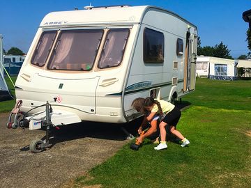 Helping grandad with pitching our caravan up 🙂
