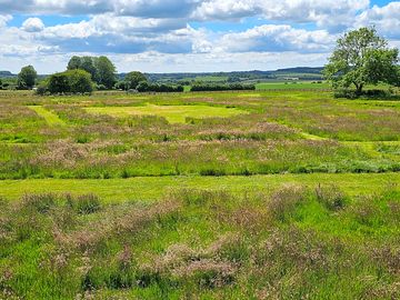 Looking across the central recreational area and grass pitches
