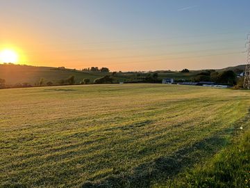 Sunset over the pitches