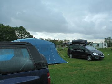 View over the camping field and the electric pitches