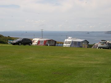Non-electric grass tent pitch
