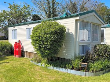 Outside view of 2 bed caravan
