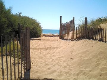 Direct beach access from the campsite